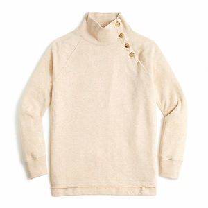 J. Crew Wide button-collar tunic sweatshirt in cloudspun fleece